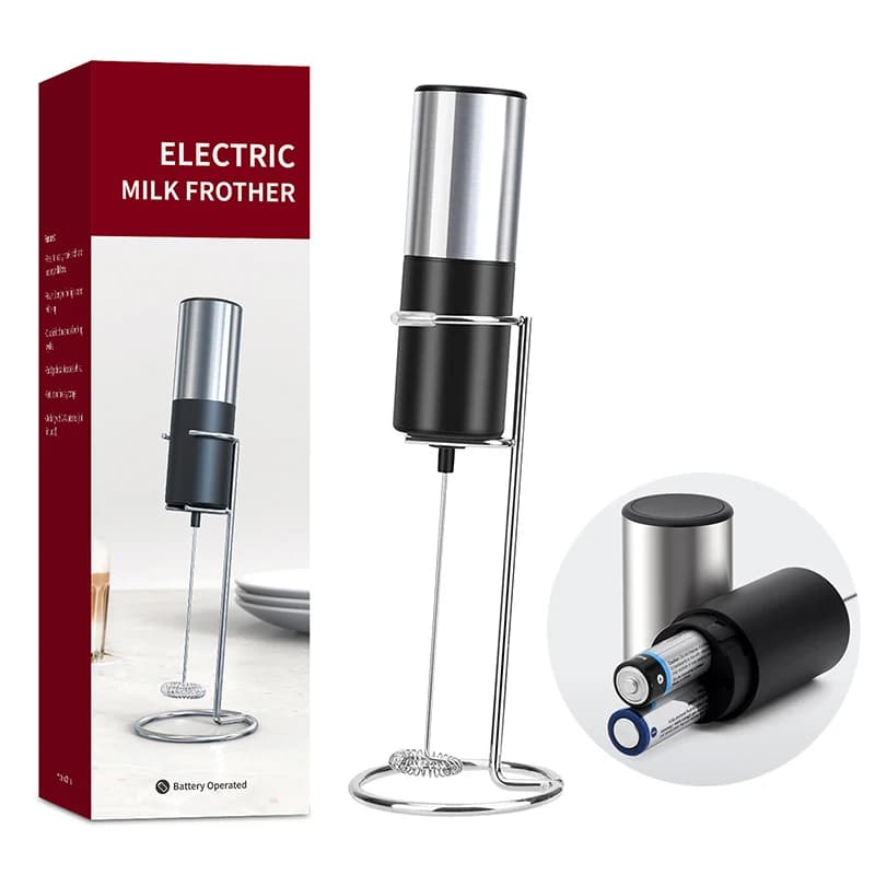 Mini montalatte elettrico portatile schiuma schiuma caffè frullino per le uova agitatore Cappuccino frullatore per alimenti cucina con supporto frusta strumenti