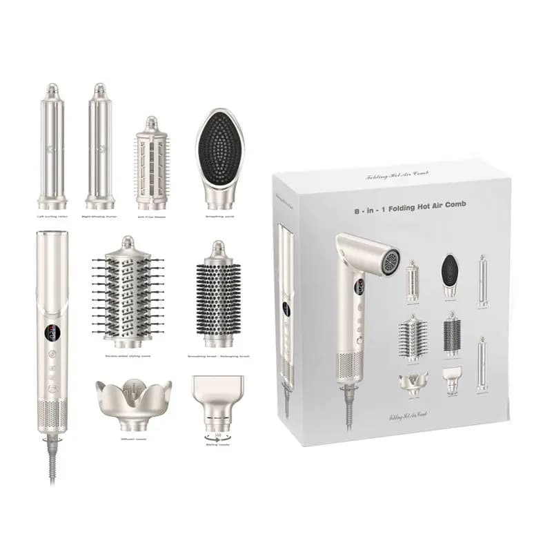 Hair dryer and brush Ionian 8 in 1 with Quick Heating, Power 1400W and 110,000 RPM, Functions of Smoothing and Volumization
