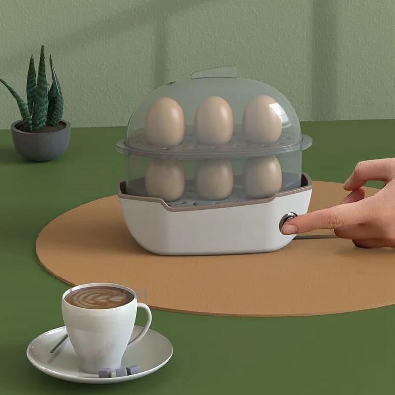 Fornello per uova multifunzione 220V Mini macchina per la colazione spegnimento automatico vapore elettrico adatto per uova sode/Pasta 150W