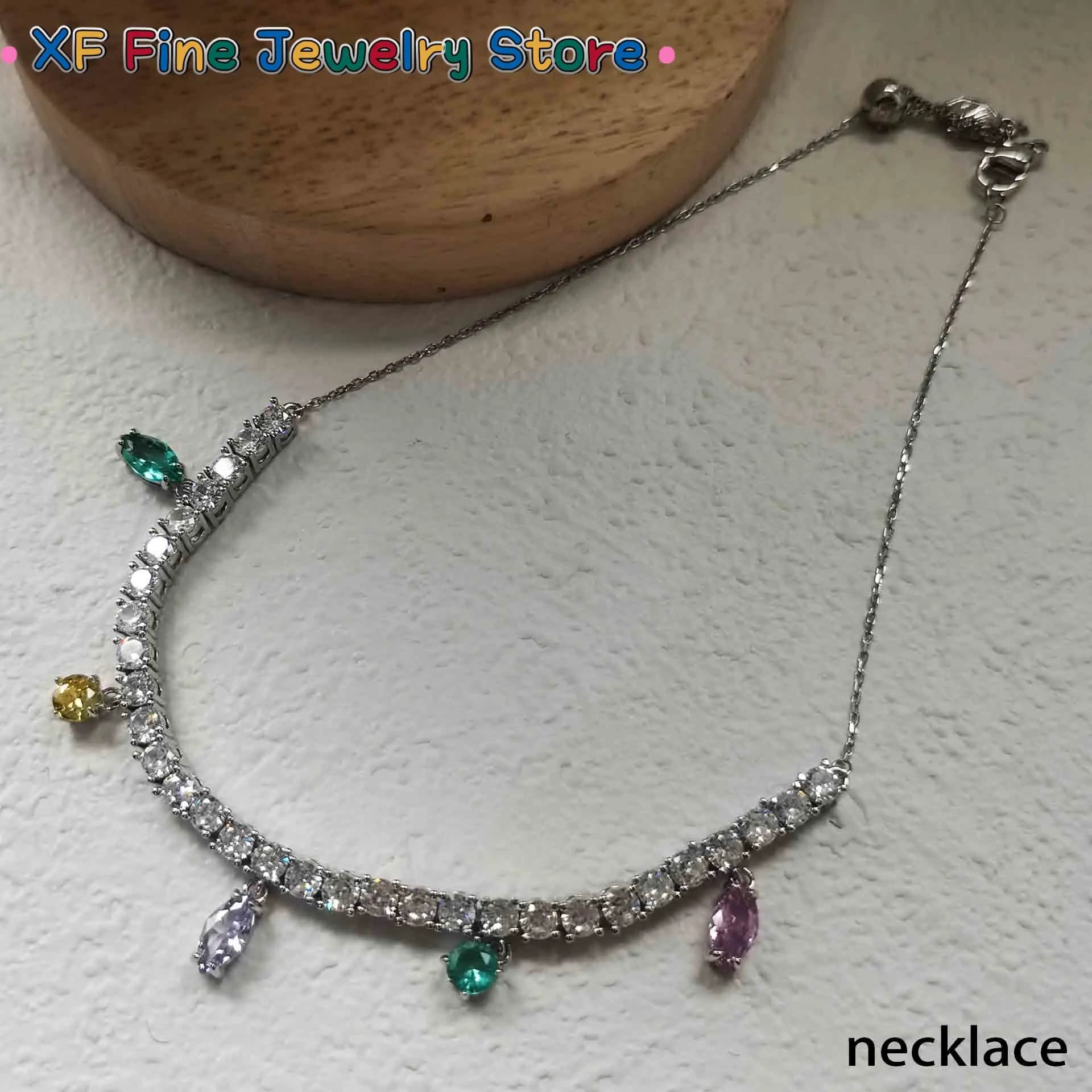 2026 New Candy Collection Yellow Mixed Crystal Necklace Jewelry Set Women's Luxury Stackable Long Earring Bracelet Romantic Gift