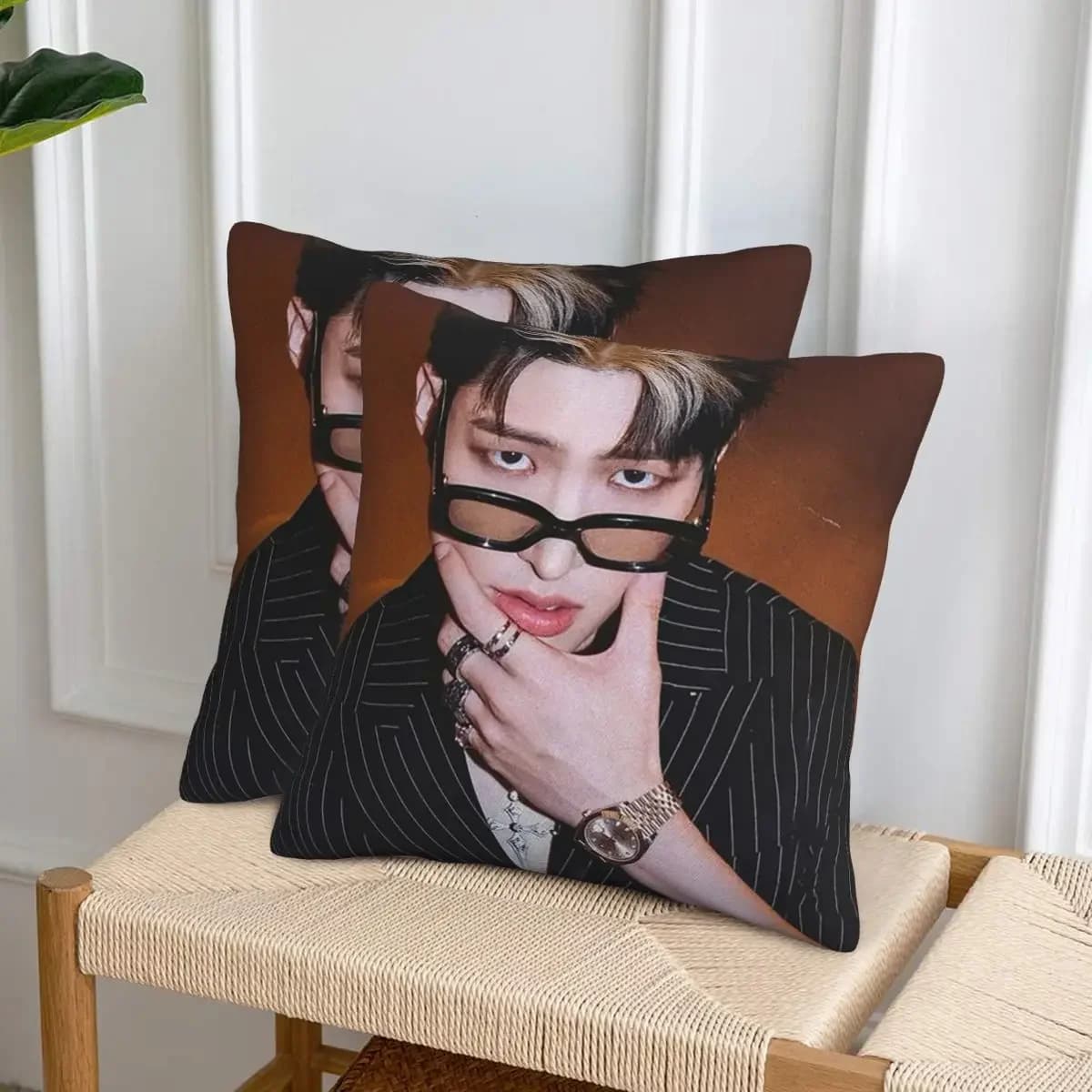 Mingi Ateez - Spin Off From The Witness Halazia 2 pcs Square Pillowcase Pillow Cover Cushion Throw Pillow for Home Sofa
