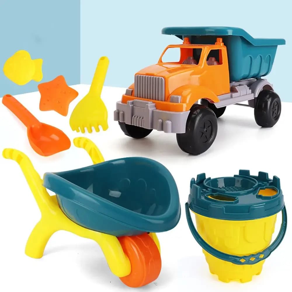Kit di sabbia gioco all'aperto genitore-bambini pala interattiva rastrello stampo spiaggia castello secchio sabbia giocattoli Set carrello camion