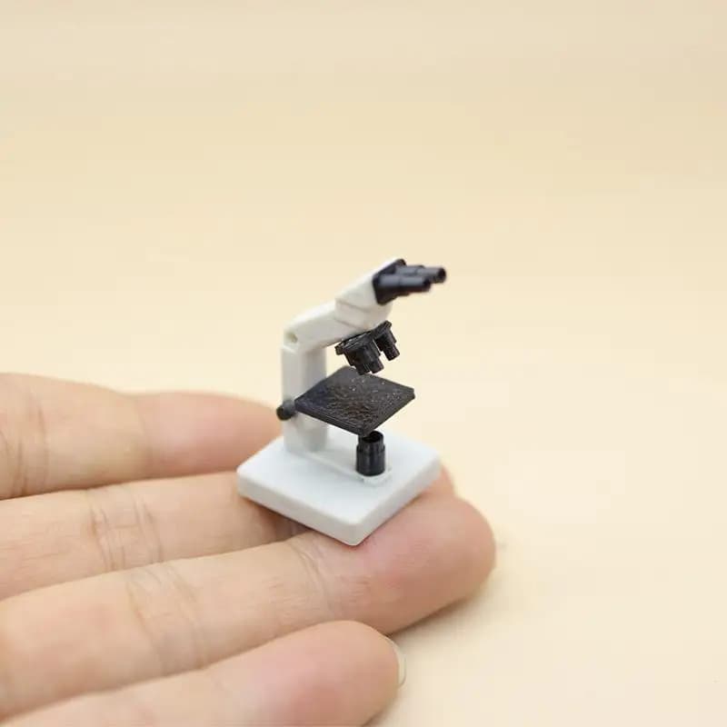 (.) Mini Microscope Model With Realistic Design Perfect For Dollhouse Decor Sand Table Building Photo Props