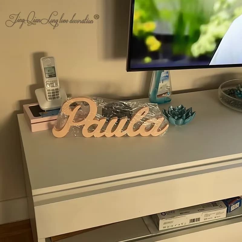 Cartello con nome in legno personalizzato SCRIBBLE FONT Wall Art Cartello con nome personalizzato per bambino per cartello con nome della camera da letto dei bambini della scuola materna
