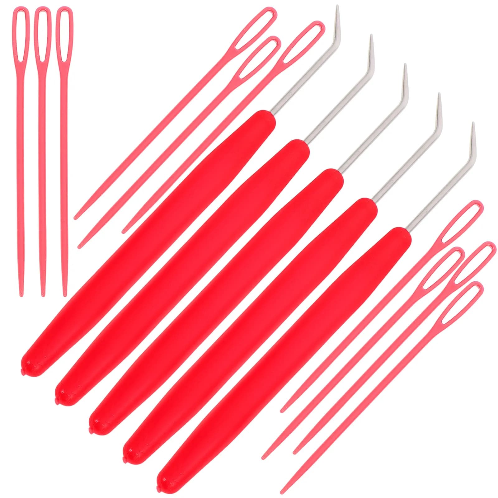 Set di 15 uncinetti con punte in acciaio inossidabile, manici in plastica, leggeri ed ergonomici, per sciarpe, cappelli e maglioni