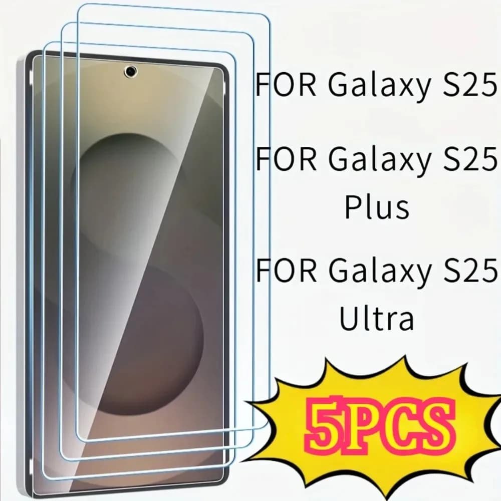 5 pezzi in vetro temperato per Samsung Galaxy S25 Edge Plus S25 Ultra protezione schermo per Samsung S21 S24 s23 FE S22 S23 Plus pellicola