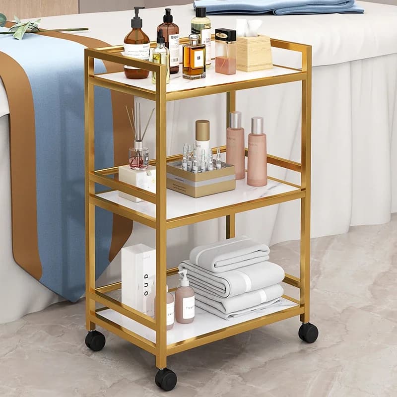 Carrello di bellezza di fascia alta Carrello di stoccaggio per strumenti di raccolta per la cura della pelle Carrello portaoggetti multistrato Carrello per organizer per unghie per parrucchiere con ruote