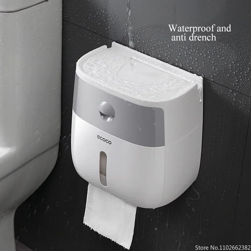 Porta carta igienica portatile con dispenser di carta a doppio strato impermeabile in plastica personalizzabile per scatola portaoggetti da bagno