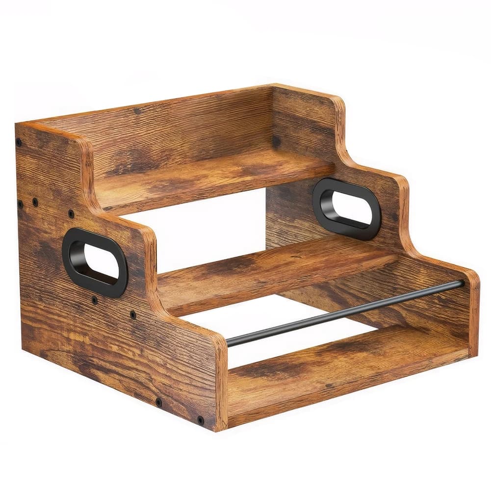 3 Level Wood Display for Liquor Bottles, Banquet Organizer for Sciroppi and Vini, Bottle Holder for Whisky and Alcolici