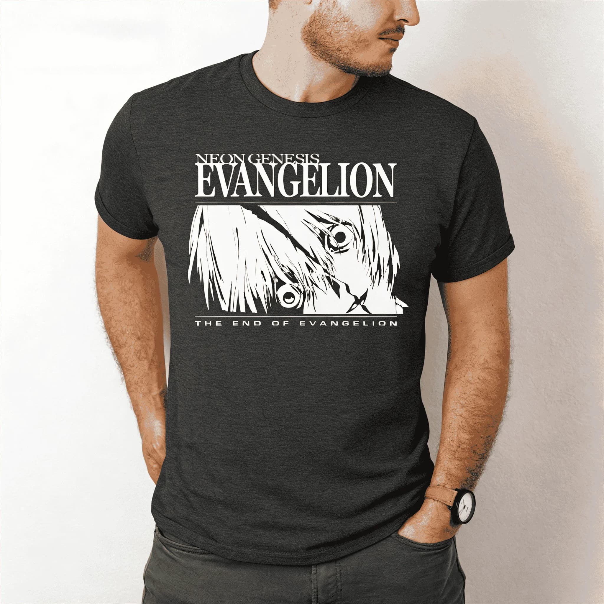 T-shirt Neon Genesis Comoda e Casual, Stile Streetwear, Anime Hobby Y2k Ins2026, Design Trendy in Puro Cotone