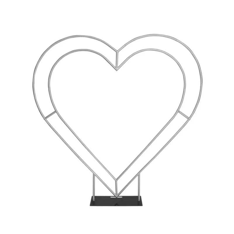 Arco a Cuore Portatile in Alluminio da 2 Metri con Borsa per Trasporto, per Matrimoni, Cerimonie all'Aperto, Baby Shower, Compleanni, Sfondo Decorativo