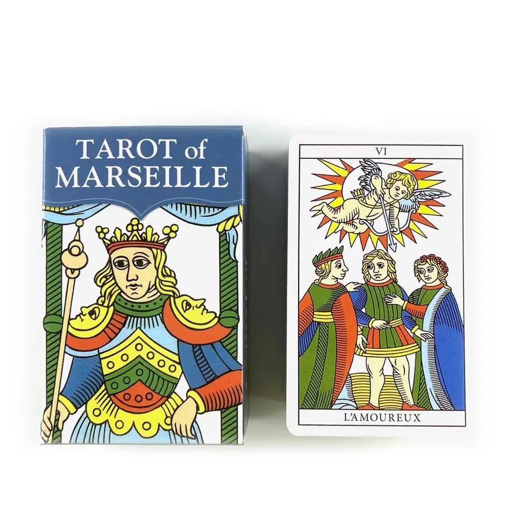 Mazzo di tarocchi di marmiglia di dimensioni mini 9 * 6 cm 78 pezzi Carte Gioco di società Carte Oracle di profezia di predizione del futuro