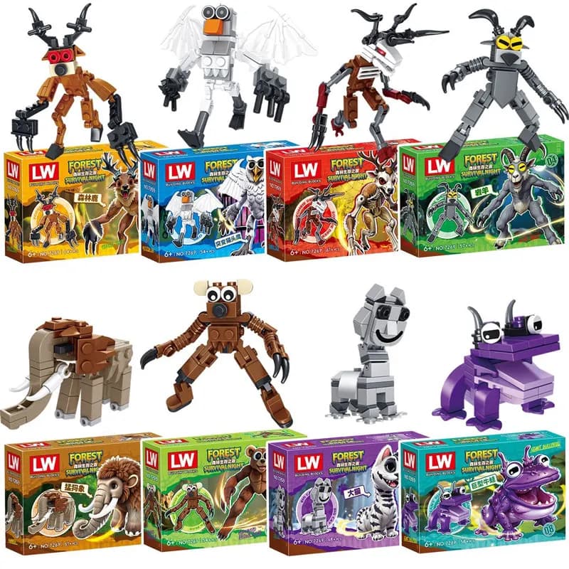 Nuovo 99 notti nella foresta cervo blocchi di costruzione capra giocatore personaggio mostro modello mattoni assemblaggio giocattoli per bambini regalo di Halloween