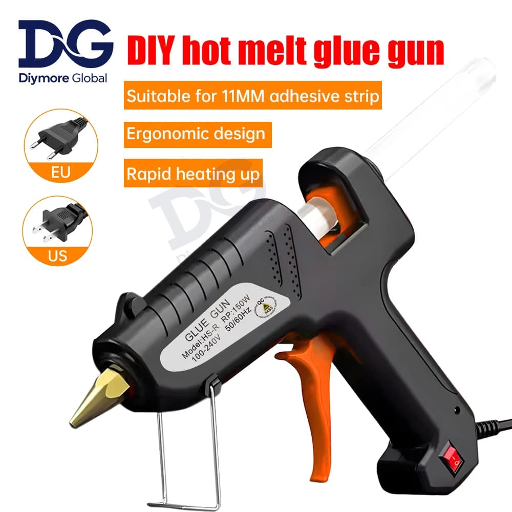 Pistola per colla elettrotermica al litio per uso domestico da 150 W con stick di colla Pistole industriali Temperatura di calore Strumento di riparazione termoelettrica