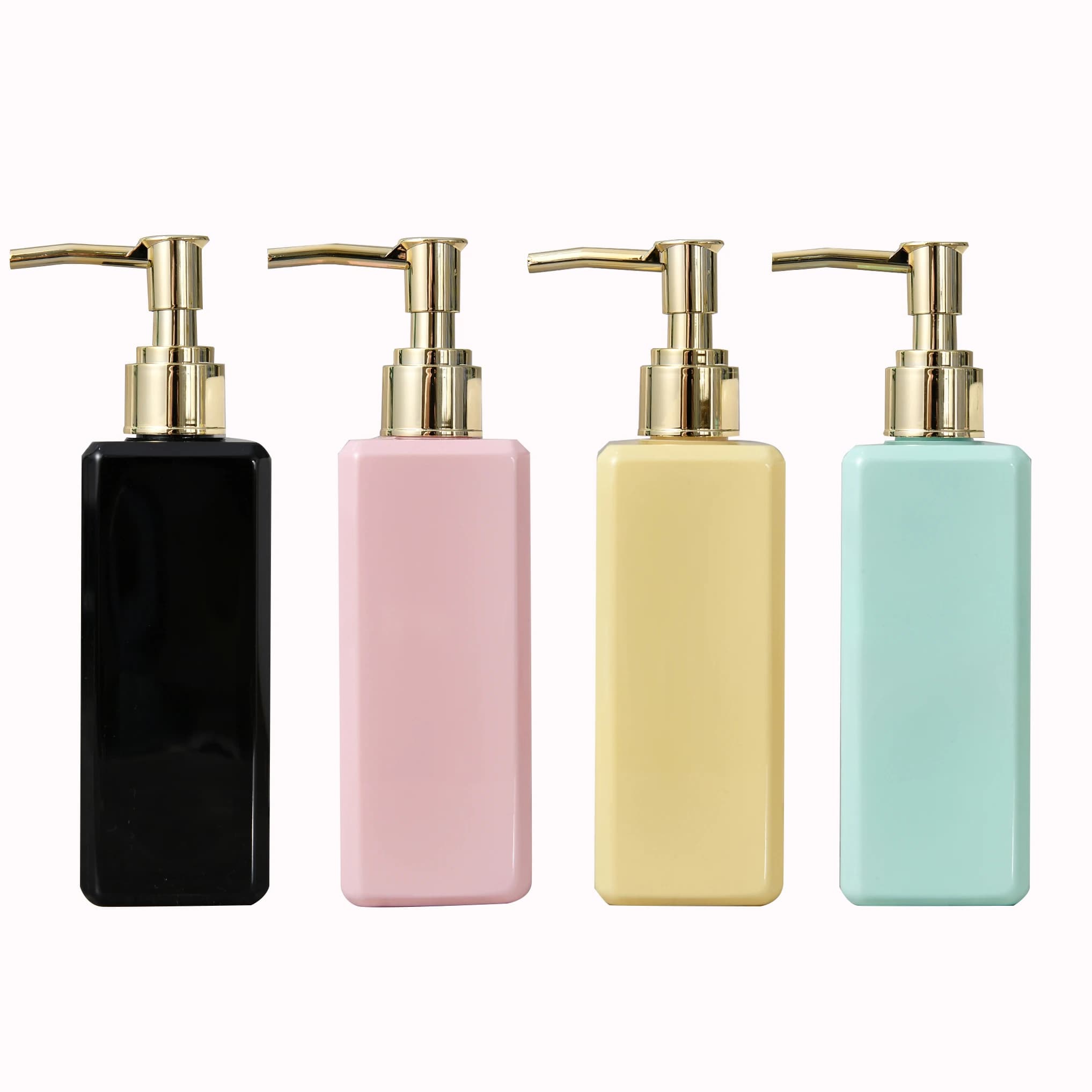 Dispenser di sapone liquido Bottiglia con pompa ricaricabile Accessorio da bagno quadrato Shampoo Balsamo Contenitore Gel doccia Sub-imbottigliamento