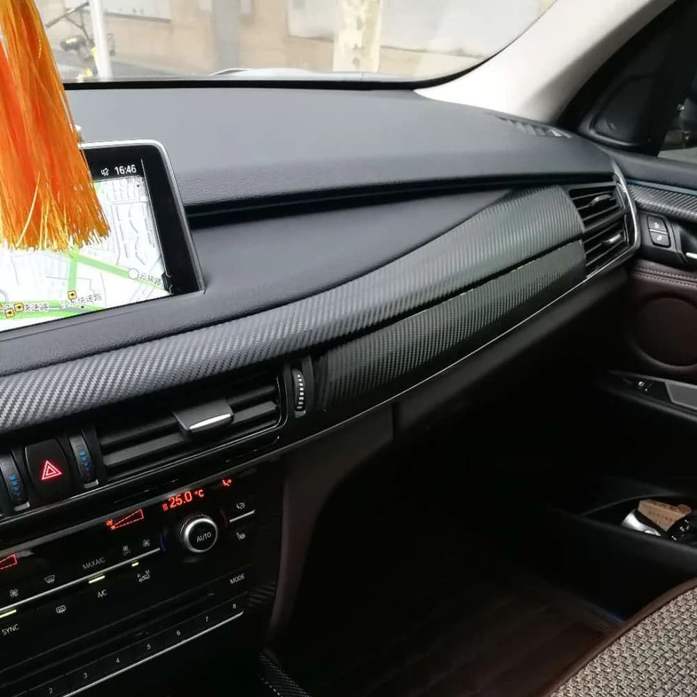 In Fibra di carbonio Per Bmw X5 F15 2014-2018 Pellicola Interni Adesivi Console Centrale Gear Cruscotto Maniglia Della Porta Pannello di Sollevamento