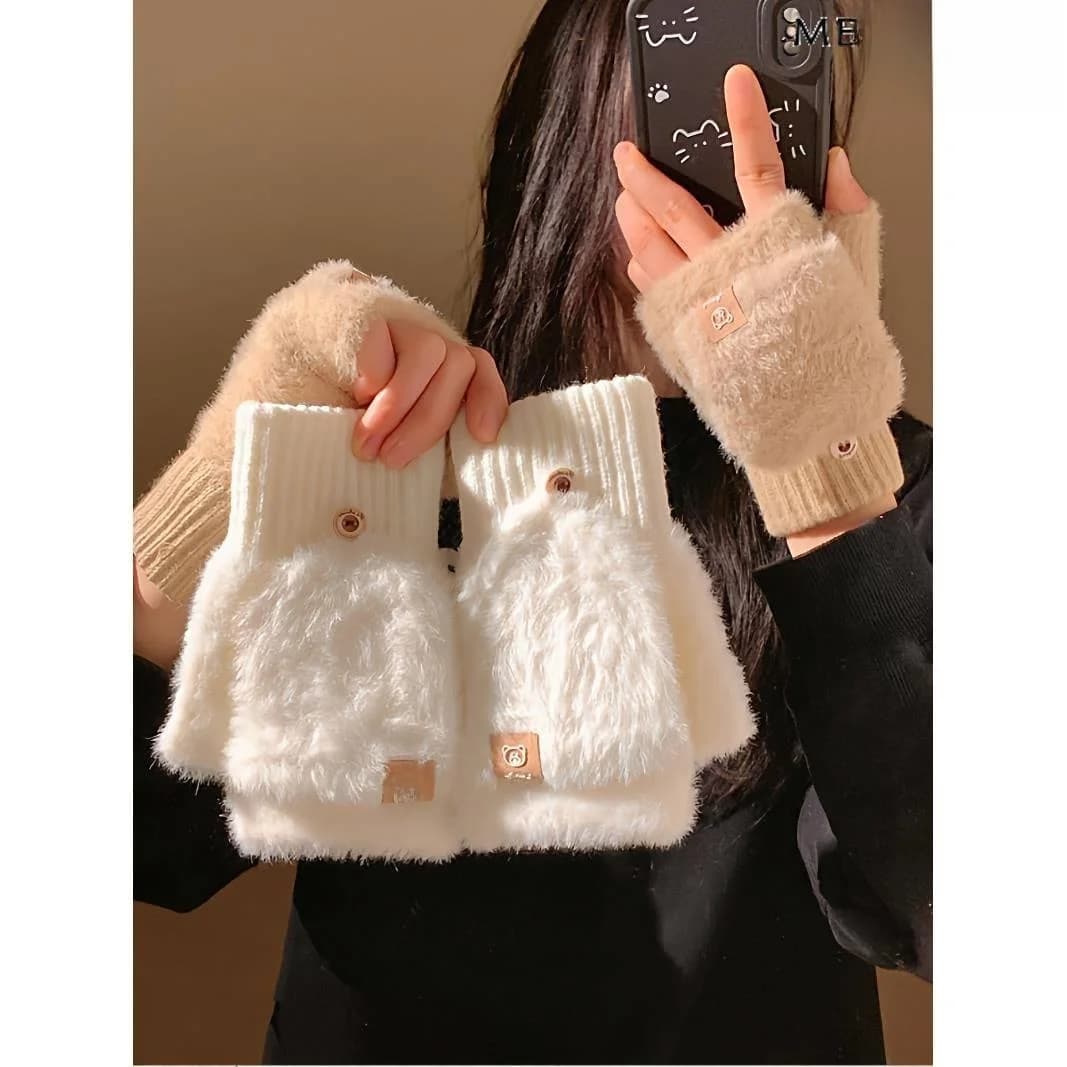 Women's Winter Gloves in Knits with Die Cover, Warm, for Cycling, Touch Screen, for Students