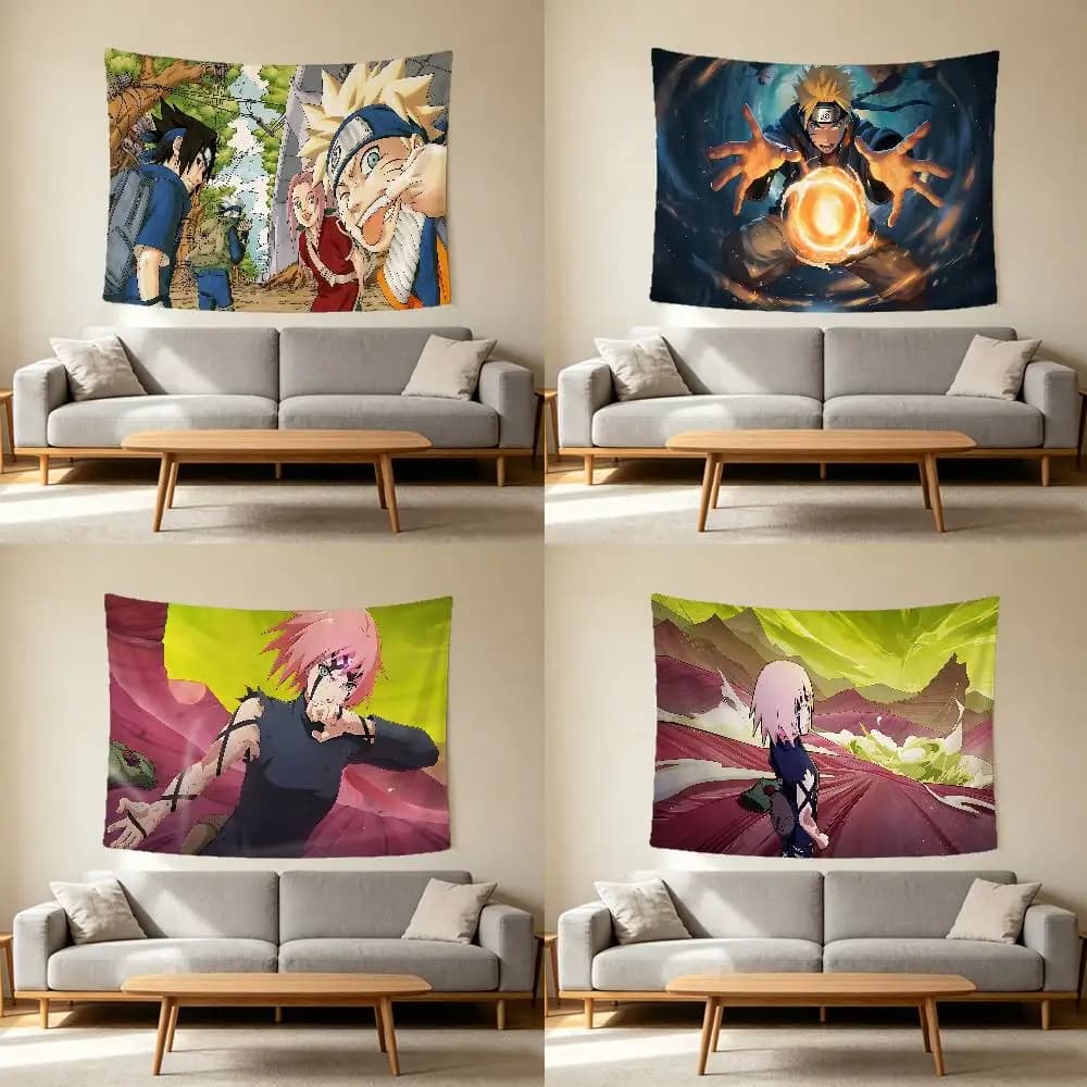 Naruto Funny Wall Hanging Tapestry Wall Hanging Psychedelic Hippie Tapestry Bedroom Decoration