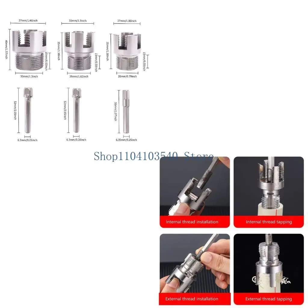 02DC Internal And External Pipe Threader Set For Household And Construction Use Includes Drive Rod And Protective Gloves