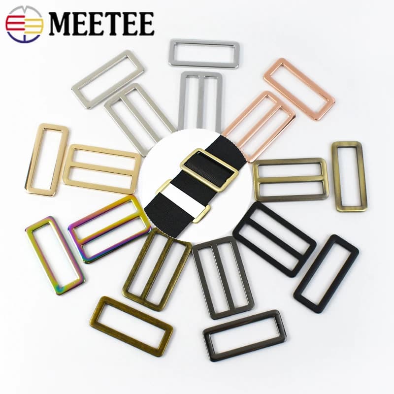 10 Pezzi Fibbie ad Anello in Metallo 20-38mm per Cinghie Borse, Chiusura Scorrevole Tri-Glide, Fibbia Regolabile per Collari per Cani, Accessori Fai-da-te