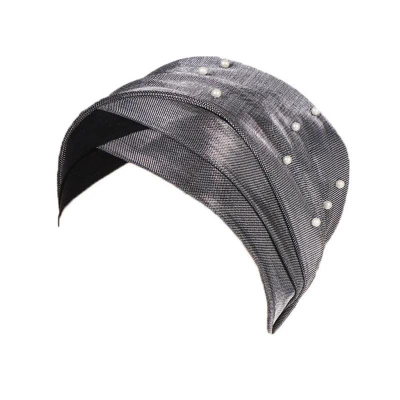 Front Cross Scarf Hood Women Muslim Beads Turban Hat Hijab Chemio Cap India Turban Scarf Female Muslim Turbante Mujer