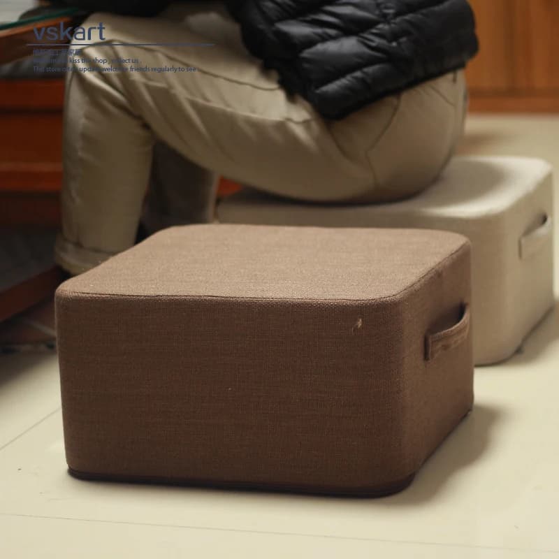 Japanese Floor Cushion Thick Fabric Tatami Seat for Meditation Washable Square Floor Pillow Non-Slip Living Room Footstool