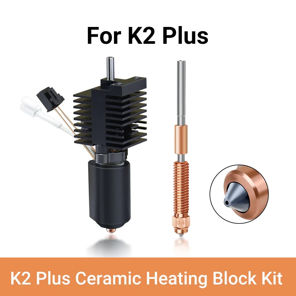 Blocco di Riscaldamento in Ceramica CR K2 Plus, HotEnd di Ricambio in Acciaio Temprato, Design Interamente in Metallo, Ugello a Sgancio Rapido per Stampante 3D K2 Plus
