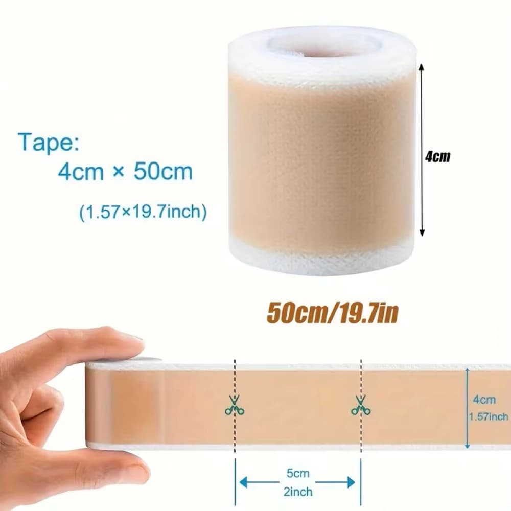 1 RULLO 4cmx50cm Ultra Non-slip Silicone Tape Adhesive for Correction Nodes Wigs and Grills, Kit for Nodes and Wigs Grills