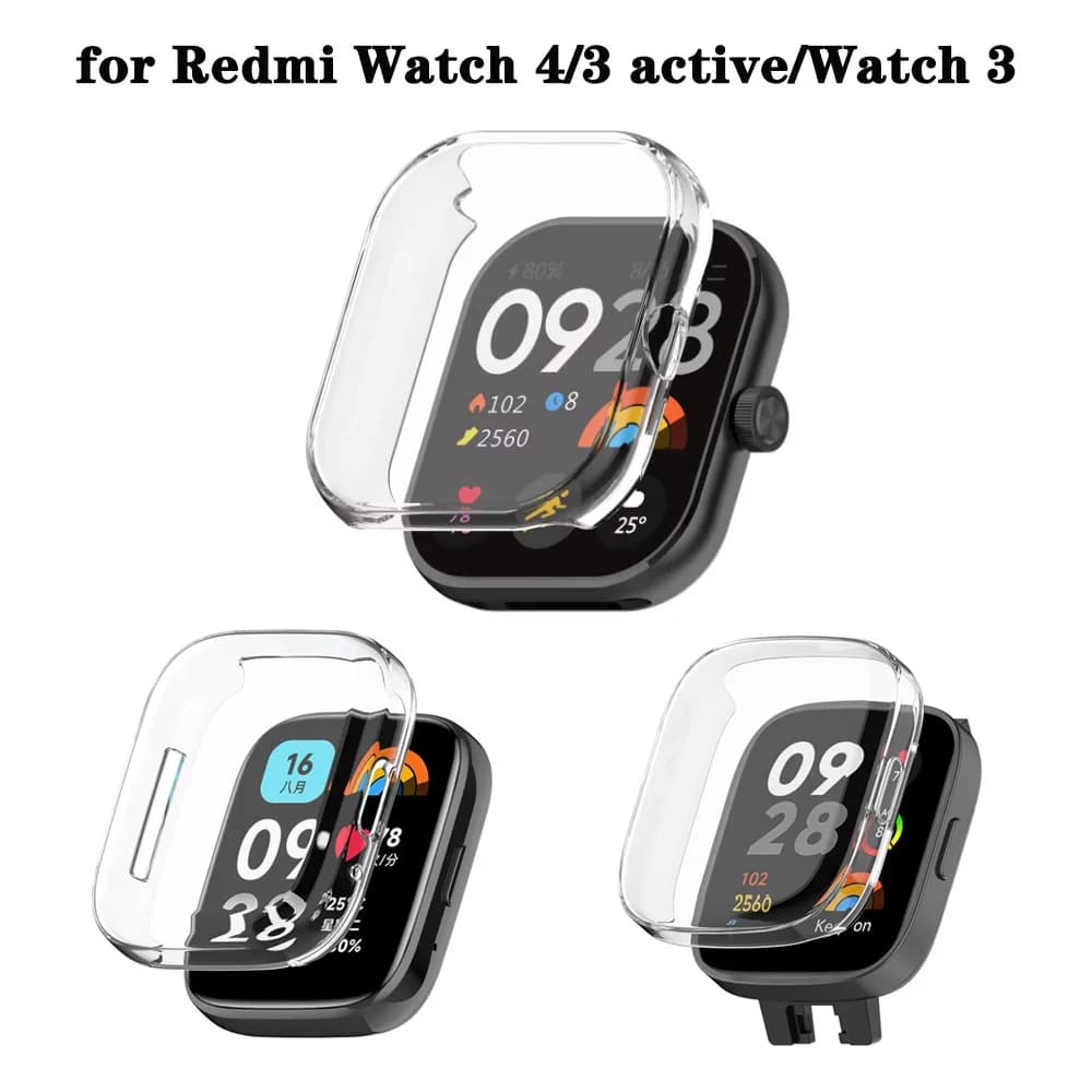 Custodia protettiva in silicone morbido TPU per Redmi Watch 3 Active Smartwatch, cover protettiva per Xiaomi Redmi Watch 3 4, cornice protettiva