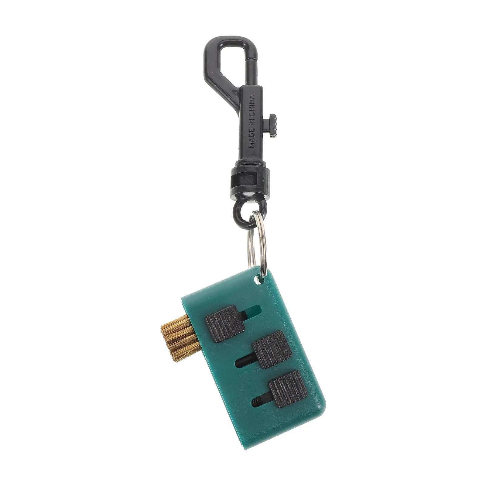 Spazzola Verde 3-in-1 per la Pulizia delle Mazze da Golf con Setole in Rame e Design a Clip per la Pulizia delle Scanalature della Superficie della Palla da Golf e della Testa della Mazza