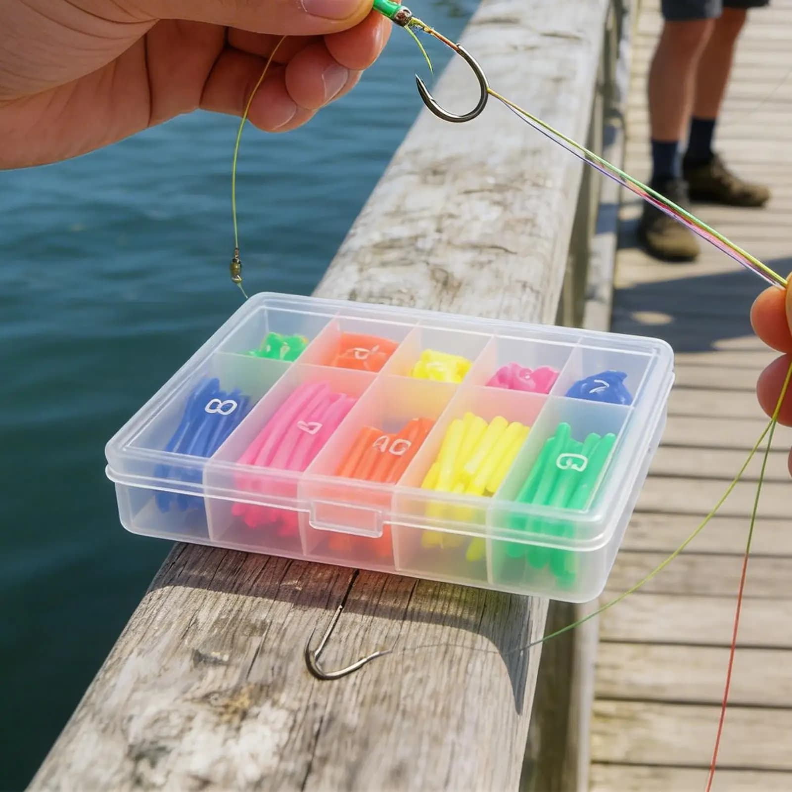 Set of Equipment Terminal for Fishing, Stable Portable Tube with Storage Box, Fishing Kit for Open Holiday, Birthdays, Lakes