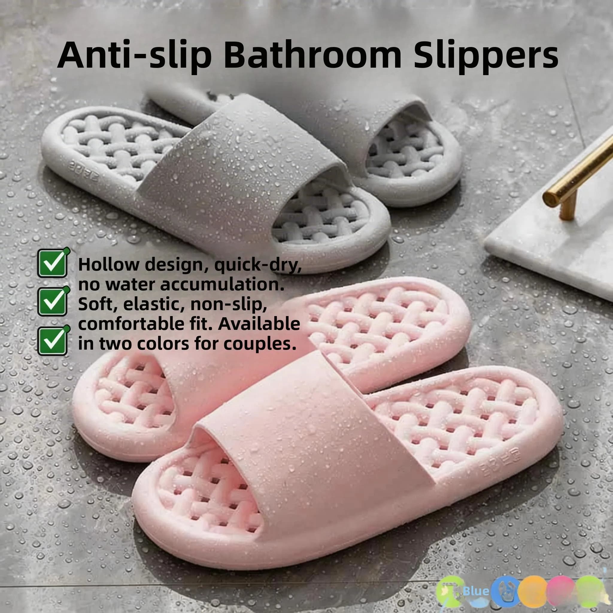 Ciabatte da bagno antiscivolo ad asciugatura rapida in EVA per interni, da casa, per coppie, estive, da uomo e da donna, con punta tonda, slip-on, scarpe da casa