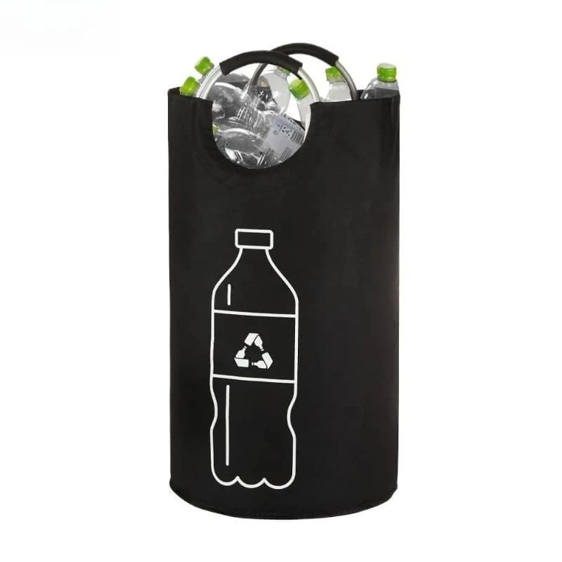 Oxford fabric folding bag with aluminium handle, recyclable, for bottles, laundry basket, for home and recycling