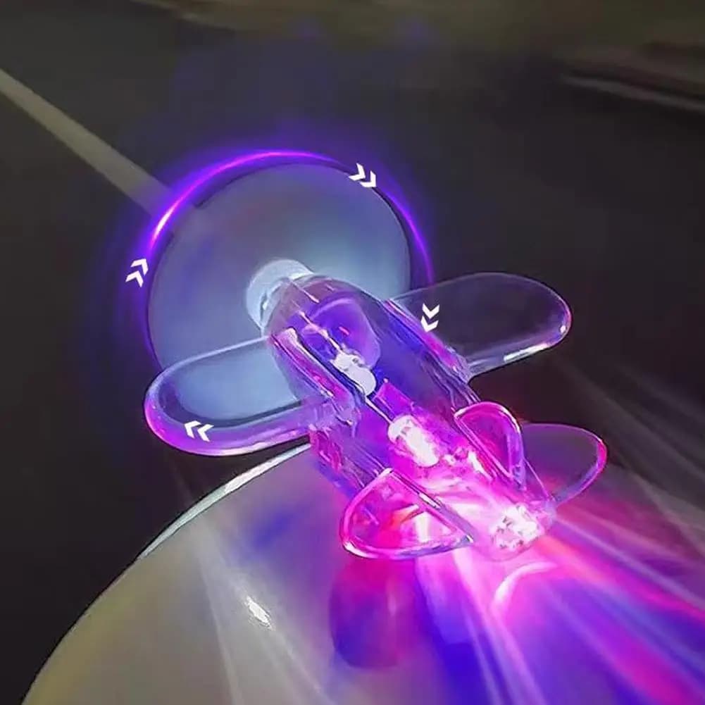 Aeroplano Rotante a Energia Eolica, Decorazione per Moto e Auto, Luci LED Colorate Elettriche per Auto, Moto, Biciclette