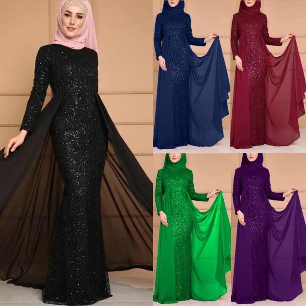 Sequin Dress for Women - Elegant, Sweet & Slim-Fit Long-Sleeve Gown with A Stylish Lady-Like Vibe