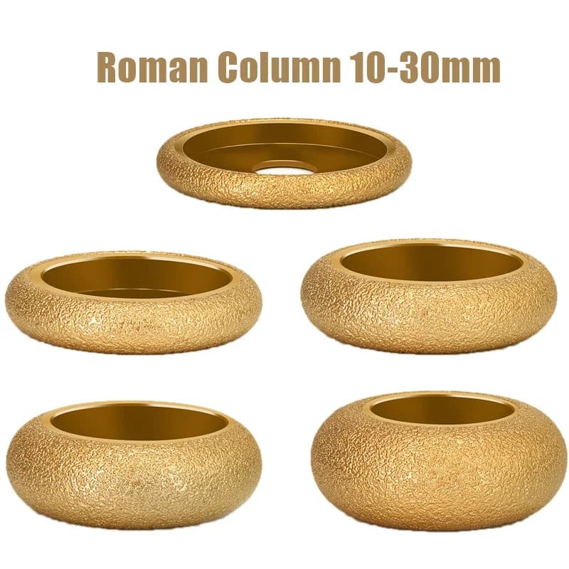 Dia 3inch 75mm Roman Column Dry Vacuum Brazed Diamond Grinding Wheel Marble Demi-bullnose Edge Profile Grinding Disc
