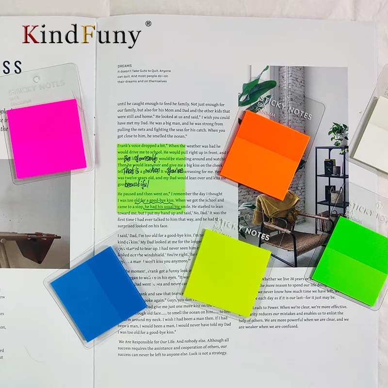 50 fogli 6 colori trasparenti Sticky Notes Scrapes Stickers taccuini carta trasparente blocco Note cancelleria scolastica forniture per ufficio