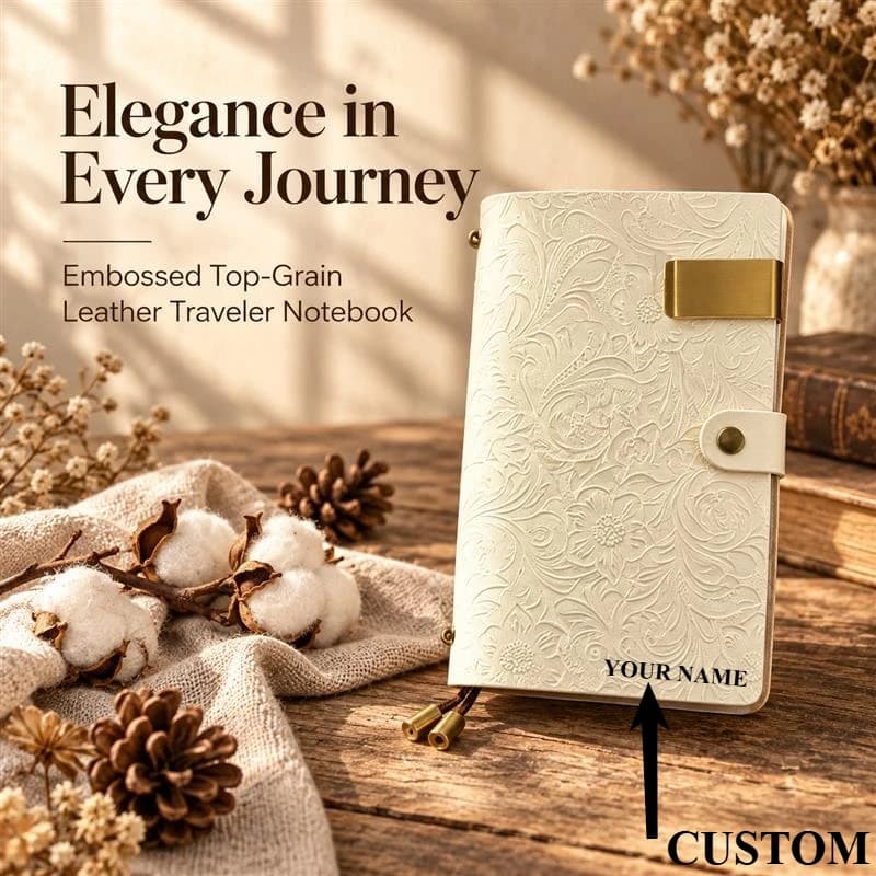 Top Grain Leather A6 Printed Traveler Notebook Vintage Strap TN Journal Diary Planner Refillable Handmade Custom Engraving