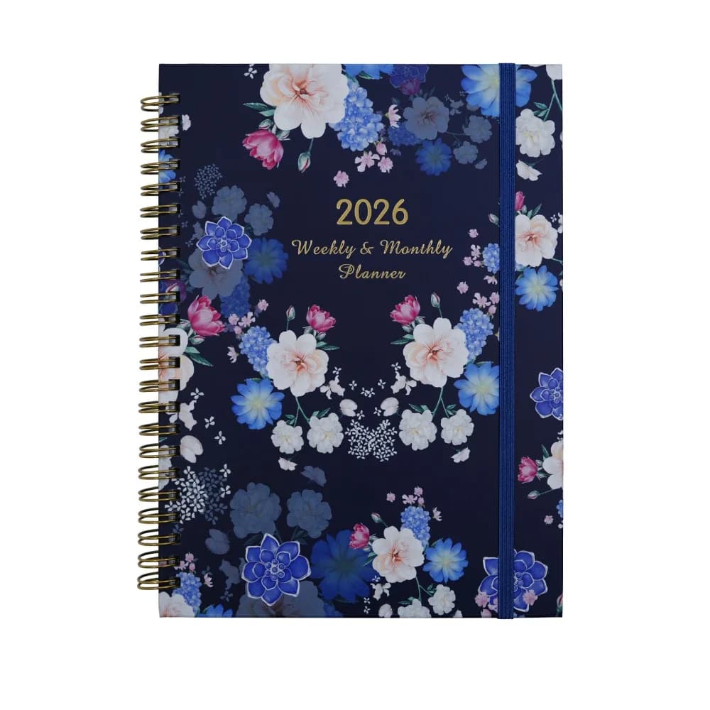 Agenda Planner 2026 in Inglese, Blocco Note per 12 Mesi, Efficiente, Formato A5, Taccuino per Pianificazione, Diario Portatile con Carta Spessa, Blocco per Scrittura