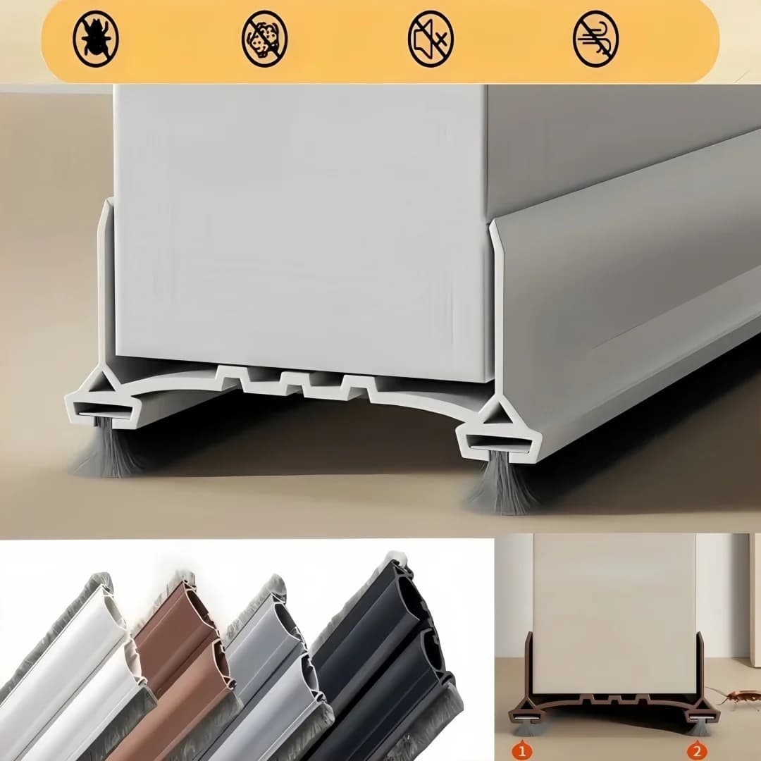1PC 97cm/38.19in Porta di Casa Striscia di Tenuta Inferiore 97cm Porta Tiraggio Fermacorda e ganci Striscia di Protezione In Feltro Antipolvere Insonorizzato Resistente Alle Intemperie