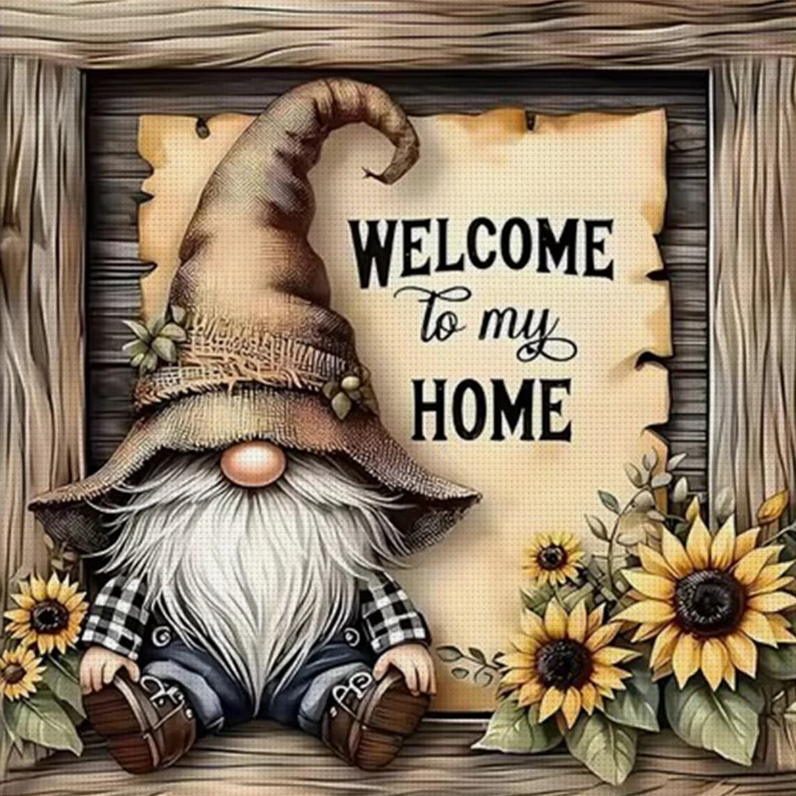 Country Welcome Cross Stitch Kit DIY 11CT Embroidery Home Wall Decor Gift Handmade Material Frameless Semi-Finished 36×36cm