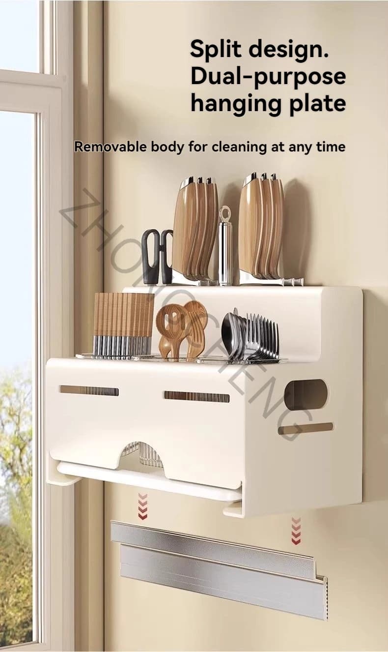 Luxury holders for wands, spoons and kitchen knives, with built-in squeals for home worktop
