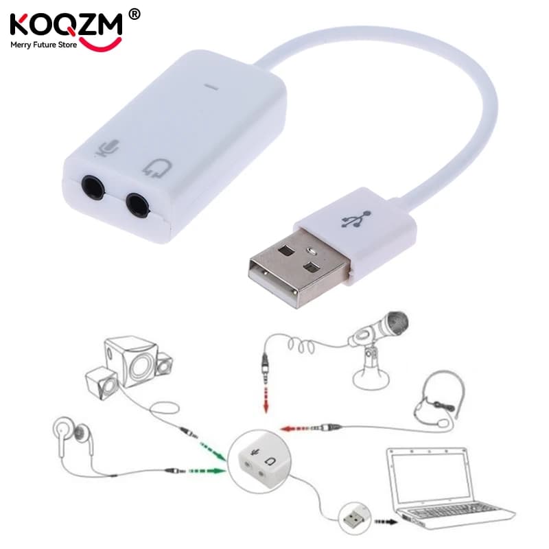 Scheda Audio USB Virtual 7.1 3D adattatore Audio USB esterno USB a Jack altoparlante microfono auricolare da 3.5mm per Laptop Notebook PC