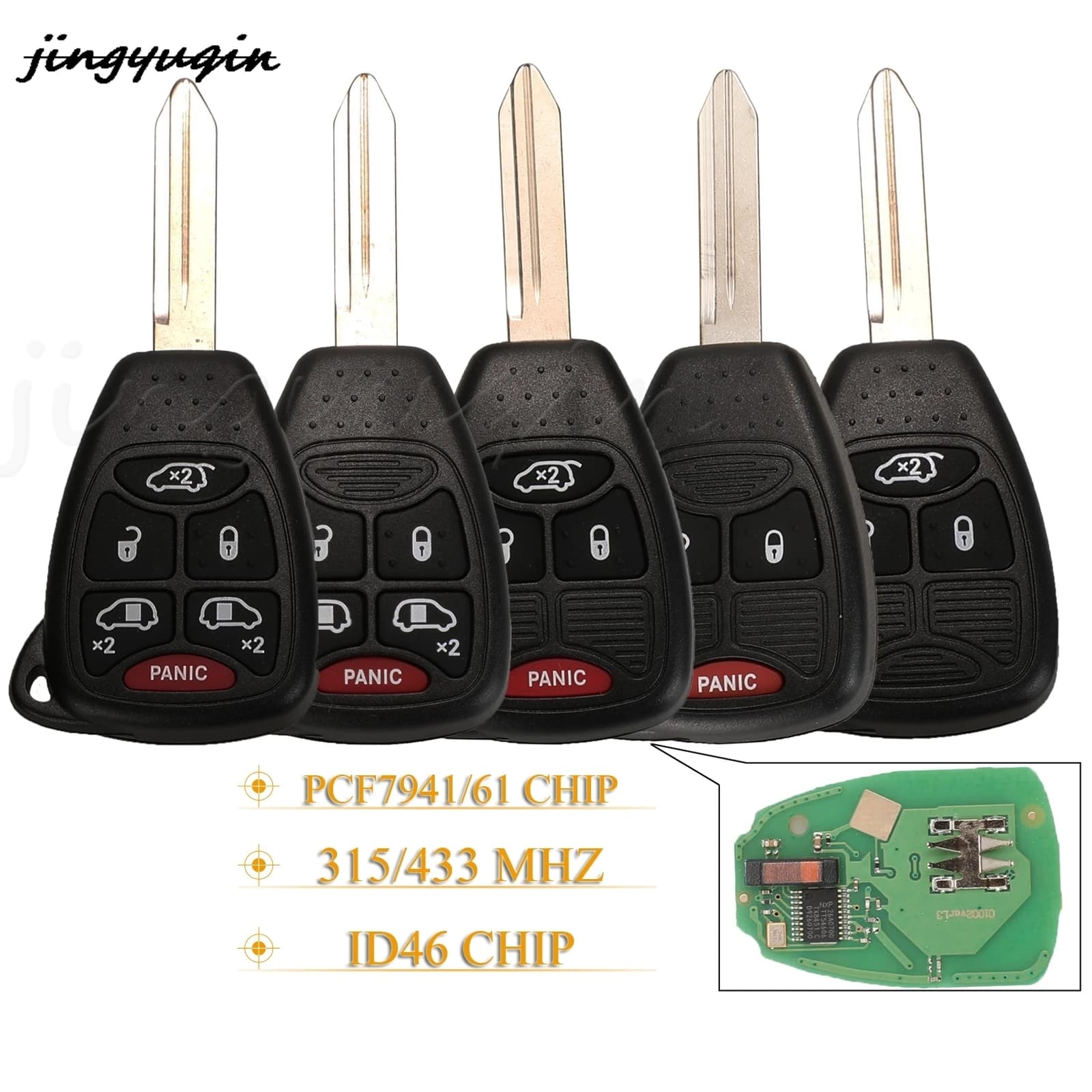 Jingyuqin 3/4/5/6BTN Chiave A Distanza Auto 315/433 Mhz Per Dodge Ram Jeep Commander Compass Grand Cherokee Liberty Wrangler Chrysler
