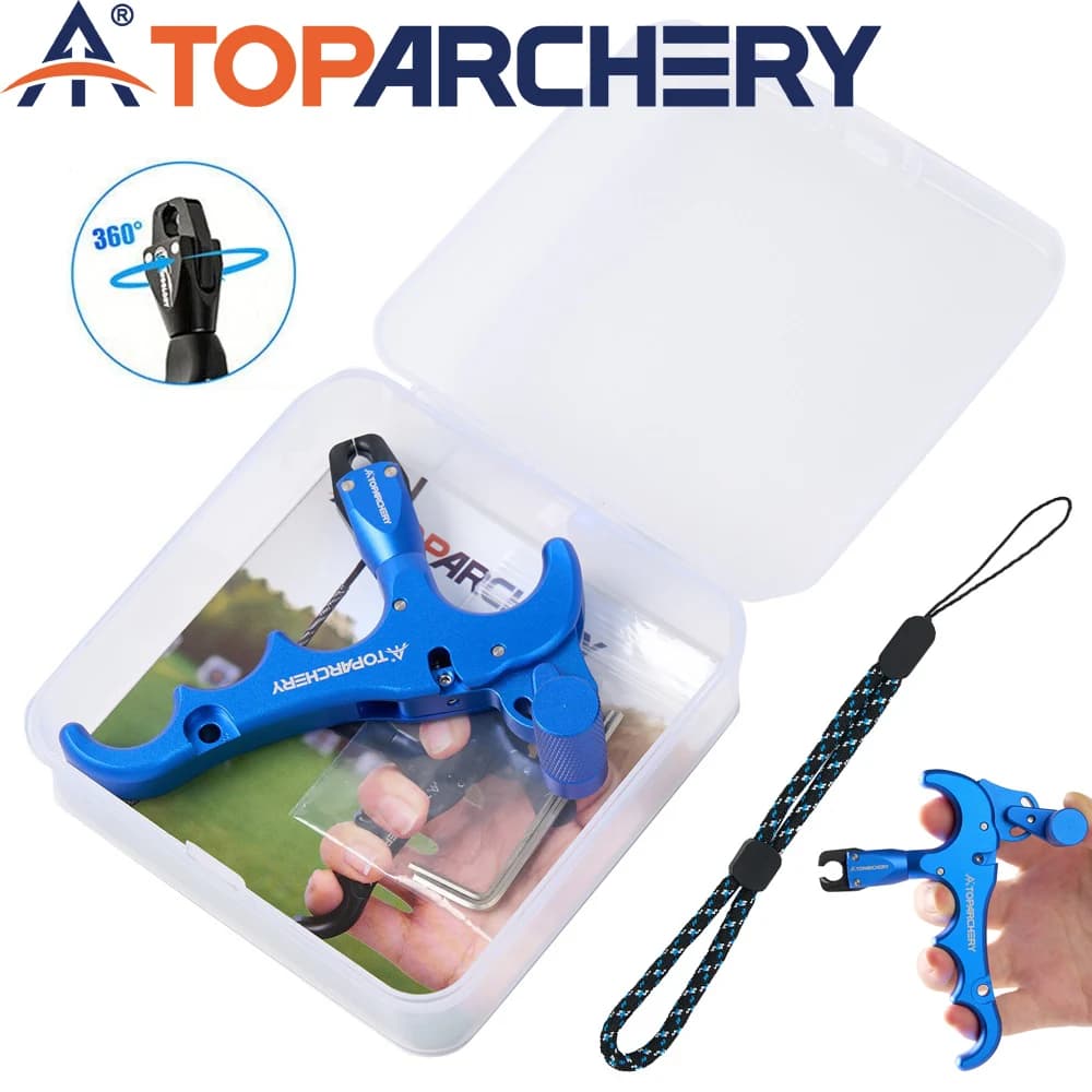 Adjustable Bow Release Aid Professional Bow Archery Tool with 360 Rotating Head for Compound Bow Hunting Target Practice