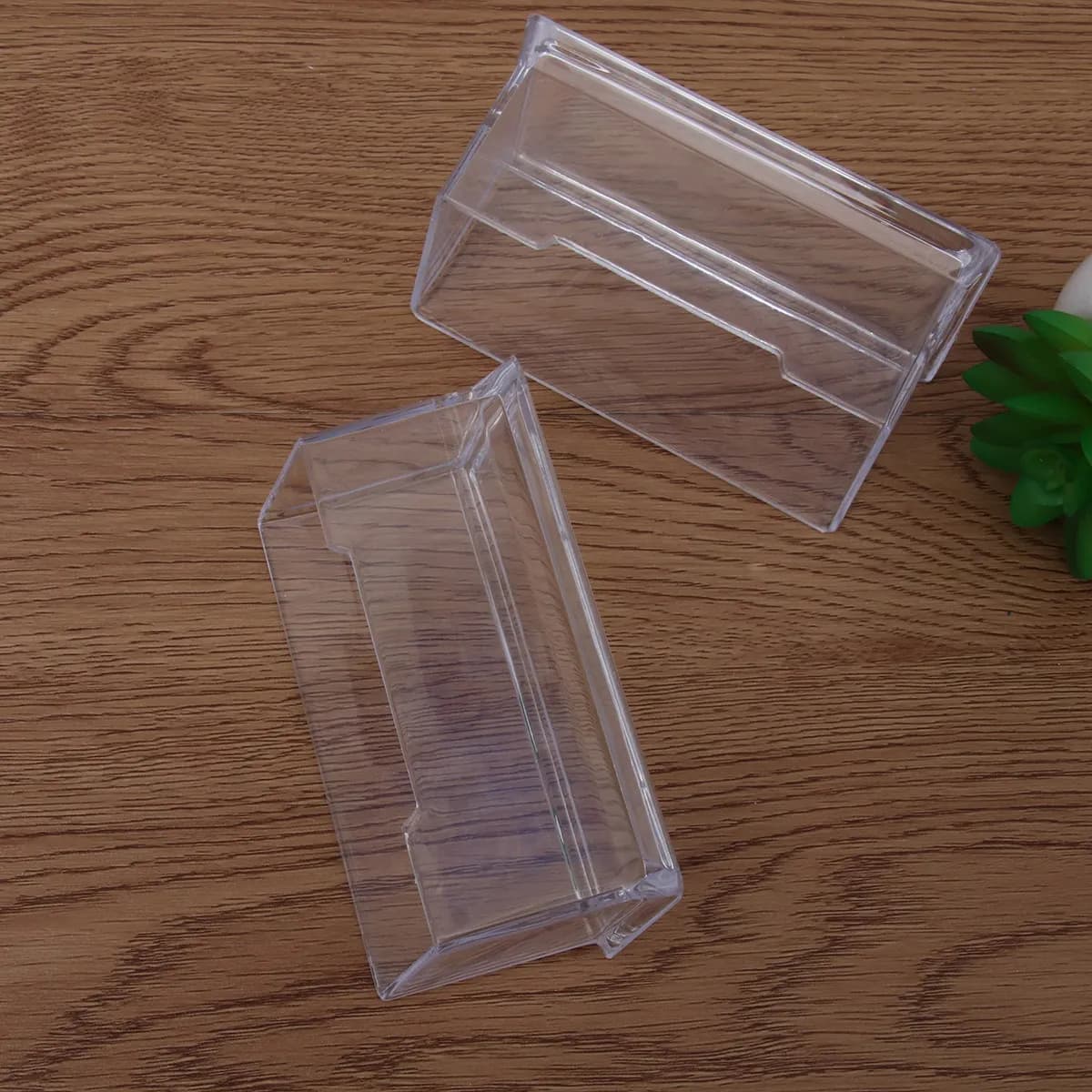 10 Pezzi Organizzatore Trasparente per Biglietti da Visita, Espositore da Scrivania in Plastica per Ufficio, Riunioni, Mostre, Aziende