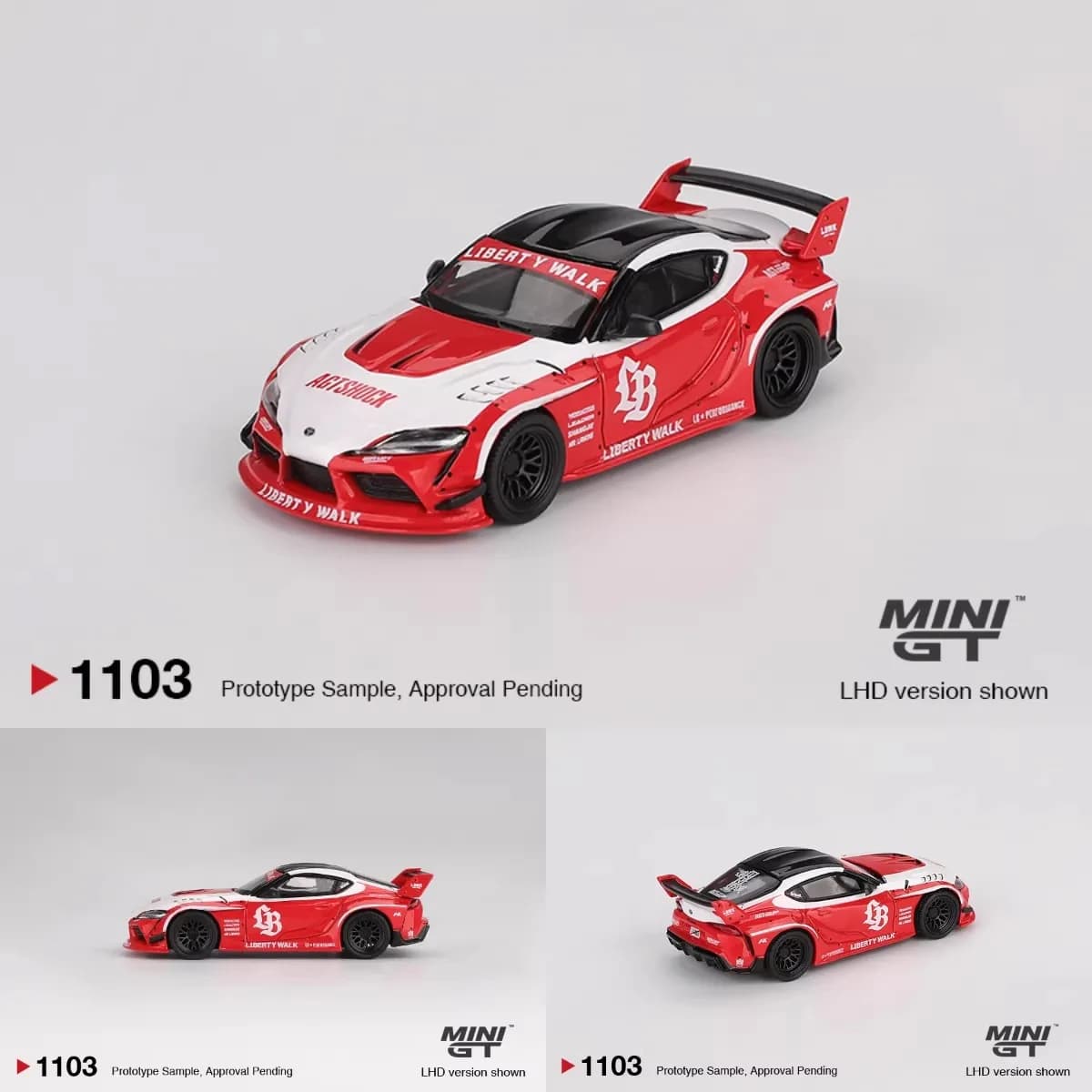 Disponibile MINIGT 1103 1:64 LBWK LB WORKS Toyota GR Supra Rosso Bianco Modellino Auto in Scala da Collezione