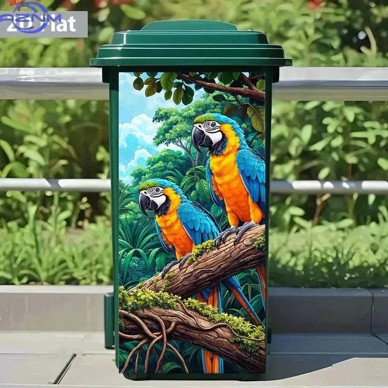 2D Print Trash Can Bin Decorative Sticker Household Art Pattern Decal