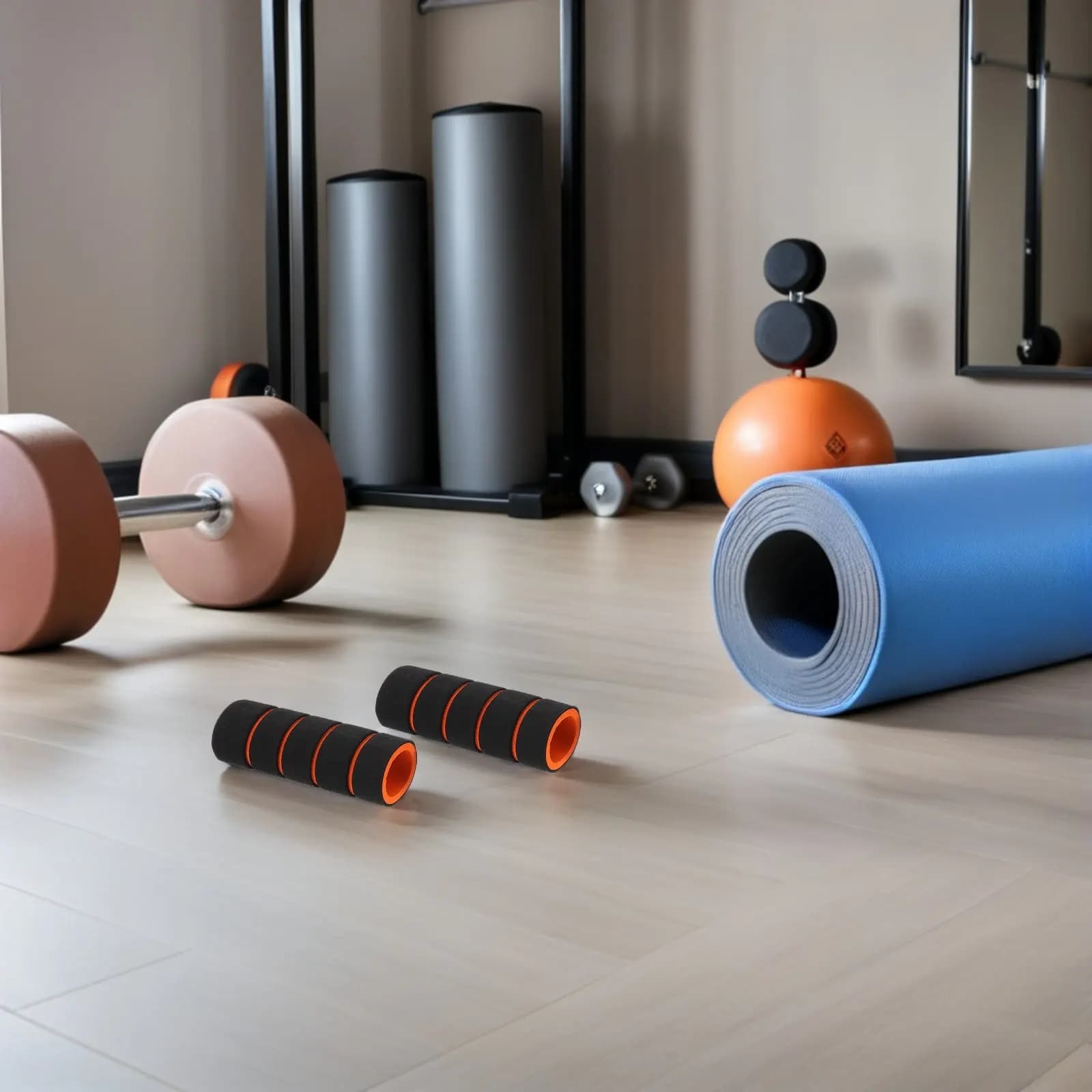 Kit 6 Pezzi Impugnature in Spugna Antiscivolo per Barra Trazioni, Coperture Protettive per Tubi da Porta e Maniglie, Protezioni per Bilancieri, per Allenamento Fitness