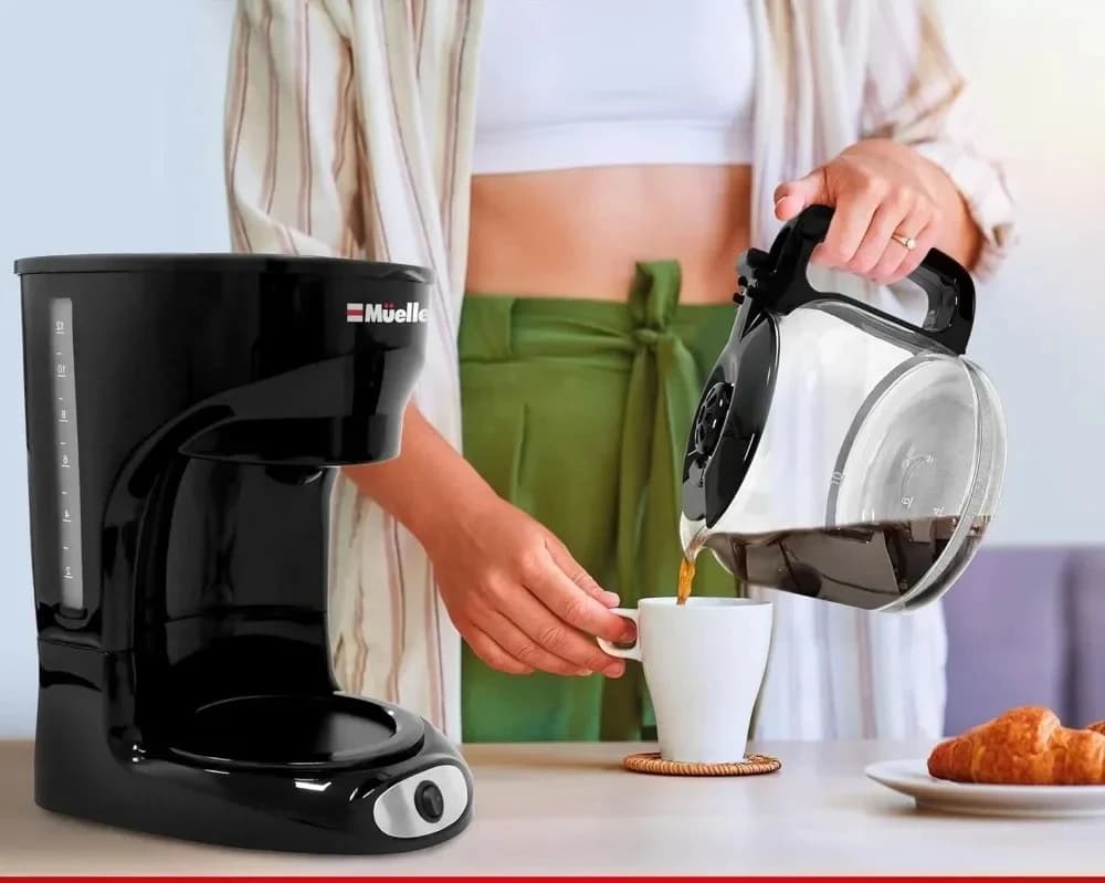 AMueller 12-Cup Drip Coffee Maker - Borosilicate Carafe, Auto-Off, Reusable Filter, Anti-Drip, Keep-Warm Function
